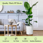 SAROSORA Large Round Self Watering Planter Pot 12.5'' 2-Pack for Home Garden Patio Tall Tree(White 2-Pack) - Image 6