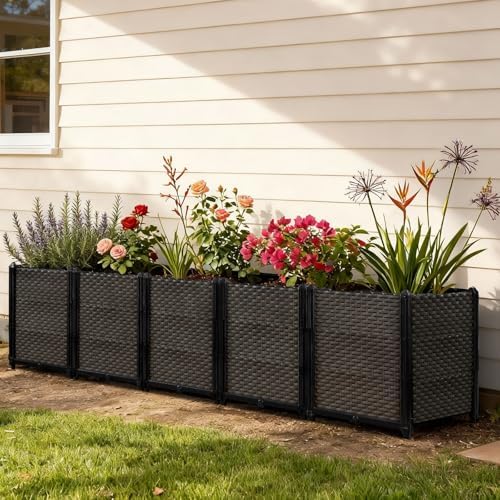 Large Raised Planter Box Outdoor Self Watering 78.7"x15.7"x19.7", Deep Raised Garden Bed - Elevated Garden Box with Drainage Plug, Rectangular Garden Planter Perfect for Patio Balcony Deck - Image 2