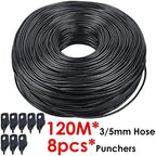 3/5mm PVC Hose Micro Drip with Puncher, Blank Distribution Line Water Hose Garden Watering Tube for Garden Irrigation System(120M) - Image 2