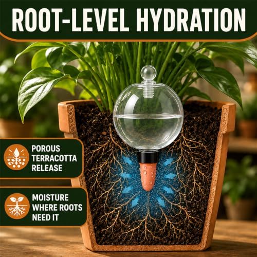 Self Watering Globes, 2-Pack 26oz Extra Large Plastic Plant Waterer - Image 3