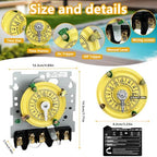 T104M Mechanical Timer Switch,208-277 VAC 5HP 40A DPST Pool Pump Timers Replacement,24-Hour12 ON/Off Cycles for Water Heater,Pool Pump,Lighting,Fans,Heavy-Duty Mechanical Time Switches(Mechanism Only) - Image 2