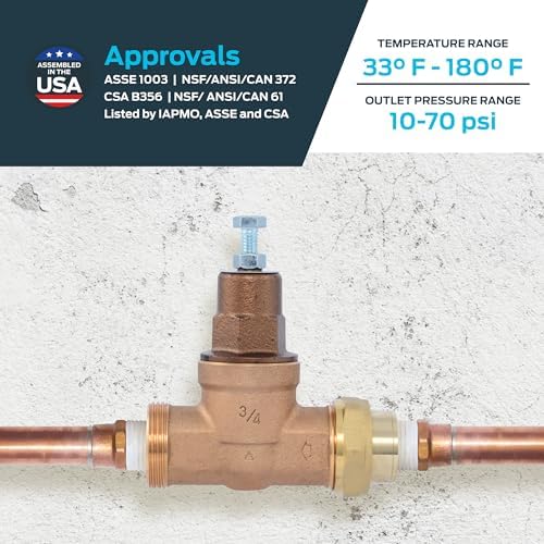 Cash Acme EB45 Pressure Regulating Valve, Single Union, 3/4 Inch NPT Female x NPT Female, Metal Top, 45 PSI, 24463-0045 - Image 4