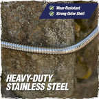 RUGGED RHINO Metal Garden Hose with Spray Nozzle, 75FT, 304 Stainless Steel, 750 PSI Burst Strength, Heavy Duty Flexible Water Hose, Kink Resistant, Leakproof for Yard, Lawn and Outdoor Use, Green - Image 4