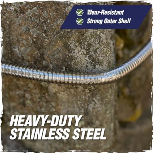 RUGGED RHINO Metal Garden Hose with Spray Nozzle, 75FT, 304 Stainless Steel, 750 PSI Burst Strength, Heavy Duty Flexible Water Hose, Kink Resistant, Leakproof for Yard, Lawn and Outdoor Use, Green - Image 4