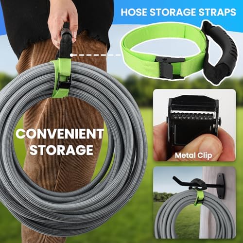2025 Upgraded Garden Hose,And Carry Strap Non-Expanding Premium Quality Flexible Ultra-Light Water Hose with Fabric Skin Hose for Commercial Residential Use With 10 Spray Nozzle (100FT) - Image 4