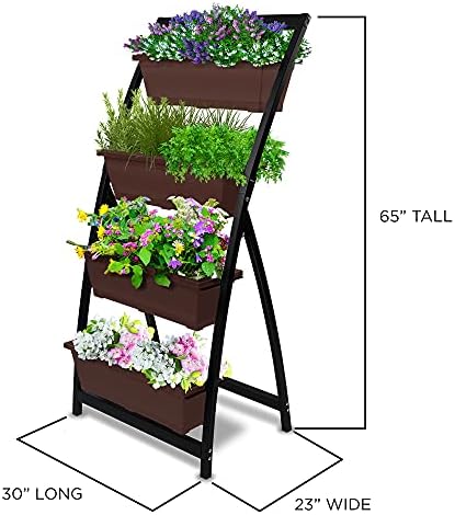 6-Ft Raised Garden Bed - Vertical Garden Freestanding Elevated Planter with 4 Container Boxes - Good for Patio or Balcony Indoor and Outdoor - Perfect to Grow Vegetables Herbs Flowers - Image 5