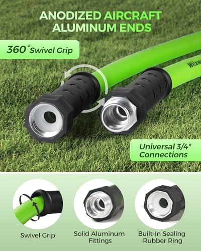 30 FT x 5/8″ Garden Hose, Lightweight Flexible Garden Water Hose with Swivel Handle, 200 PSI Working, 450 PSI Burst, Heavy Duty Water Hose for All-Weather Outdoor Use, G30GH06 - Image 5