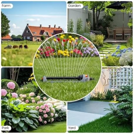 Automatic Oscillating Sprinkler for Garden Lawn, Adjustable 19-Hole Sprayer - Image 4