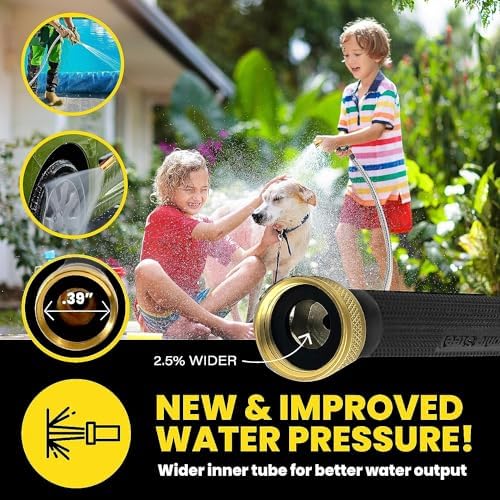 Bionic Steel PRO 100 Ft Garden Hose with Nozzle, Premium 304 Stainless Steel Metal Water Hose 100Ft Flexible Hose, Rust Proof, Lightweight, Heavy Duty, Crush Resistant Fittings, 500 PSI, 2025 Model - Image 5