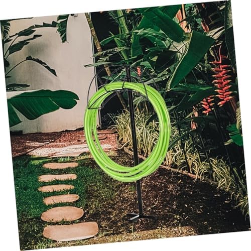 Portable Garden Hose Stand with Iron Holder, Black Outdoor - Image 4