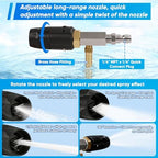 Adjustable Long Range Soft Wash Injection Nozzle Kit for Pressure Washer, Downstream Chemical Sprayer System, 4-4.5 GPM 2500-4000 PSI, 18FT Hose with 1/4" QC, For House Washing & High Reach Cleaning - Image 3