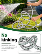 SPECILITE 50ft 304 Stainless Steel Garden Water Hose with Brass Nozzle - Image 5