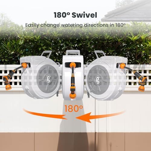 Giraffe Tools Garden Retractable Hose Reel 1/2" x 65FT,Wall Mounted - Image 4