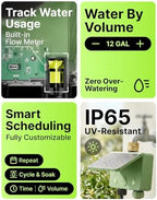 Solar WiFi Water Timer for Garden Hose, 2-Zone Sprinkler Controller with Flow Meter, Smart Irrigation System with Rain Delay, Brass Inlet, APP & Voice Control, No Hub Required - Image 6
