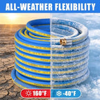 Hybrid Polymer Garden Hose 5/8 in x 50 FT, Heavy Duty Water Hose with Solid Brass GHT Fittings, Lightweight, Kink-Resistant, All-Weather, 600 PSI Burst Pressure - Image 6