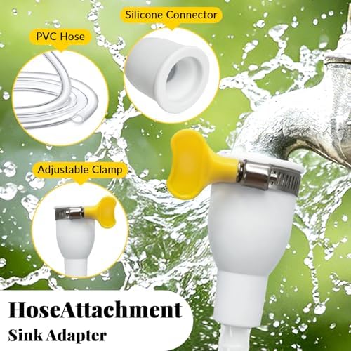 20 FT Faucet Hose Adapter for Sink, Transparent PVC Extra Long Hose and Faucet Connector with Hose Clamp for Bucket, Garden, Sink, Pet Bathing - Image 3