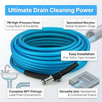 Sewer Jetter Kit, 50 FT (15M) High Pressure Drain Cleaning Hose - Image 5