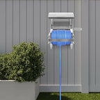 Wall Mount Garden Hose Reel, Heavy Duty Stainless Steel Metal Hose Reel with 360° Rotating Handle & Nozzle, Space-Saving Wall-Mounted Hose Holder for Outdoor Watering, Holds 164ft Hose, Silver - Image 6
