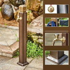 Outdoor Water Fountain Water Column with Faucet，freestanding Garden Hose Holder with Full Copper Faucet，Yard Hydrant Water Feature Fountain Water Dispenser ，for Garden Irrigation and Watering - Image 2