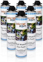 Half Off Ponds Waterfall Gun Foam, Black Expanding Sealant, 6-Pack by HALFOFFPONDS