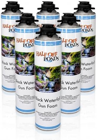 Half Off Ponds Waterfall Gun Foam, Black Expanding Sealant, 6-Pack by HALFOFFPONDS