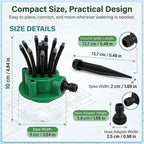 360° Coverage Precision Garden Irrigation Sprinkler Adjustable Garden Watering System with Flexible Spray Arms Rotating Yard Irrigation Tool Auto Roof Cooling Coverage System for Grass Roof(3pcs) - Image 4