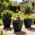 6 Pack 16 Inch Large Plant Pots, Plastic Planters for Outdoor Plants - Image 4
