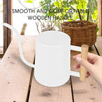 Watering Can Indoor Plants, 35 oz/1000 ml Metal Stainless Steel Watering Can Pot with Long Spout for Indoor House Plants Bonsai Outdoor Garden Flower Decorative (White) - Image 4