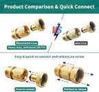 Solid Brass Garden Hose Accessories Kit - 2 Pack 3/4" GHT Full Flow Shut Off Valves & Quick Connects - Includes 8 Washers, Teflon Tape, Gloves | Leak-Proof, High Pressure 200 PSI - Image 4