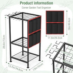 Garden Tool Organizer,Metal Yard Tool Organizer ,Holds 50 Long-Handled Tools/Rakes/Brooms,Side Garden Pocket ,Heavy Duty Steel Yard Tool Storage Rack for Garage,Shed, Outdoor - Image 2