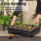 RooTrimmer 10 Pack 2.5 inch Square Pots 3.5 inch Deep 20 Cell Seedling Plug Trays with Water Collection Nursery Trays (15"x11"x3") for Seeds Starting and Transplanting - Image 6