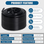 150FT 1/4-In Sewer Jetter Kit, 5800 PSI Pressure Washer Drain Cleaner Hose - Image 3