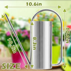 Watering Can Outdoor, 50 oz/1.5L Watering Can with Long Spout and Handle, Stainless Steel Garden Watering Pot for Outdoor and Indoor Plants - Image 2