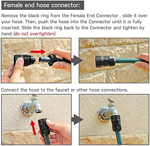 Eden 50 Ft Garden Hose and 10-Piece Hose Connector Set for Sprinkler Systems - Image 7