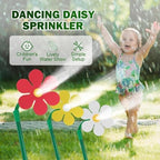 Crazy Daisy Sprinkler, Crazy Dancing Flower Water Sprinklers, Funny 360°Rotating Sun Flower Dancing Daisy Lawn Sprinkler, Irrigation Tool for Yard Watering Kids Pets Playing (2PCS-A) - Image 6