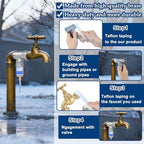 2Set T-Type Outdoor Faucet Freeze Protection Heavy Duty Garden Faucet Freeze Prevention Valve Anti Freeze Winter Faucets Protector Faucet Cover Replacement with Tape Fit 3/4" Thread for Farm Courtyard - Image 3