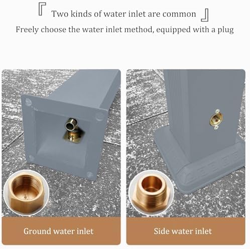 Outdoor Vertical Square Garden Water Column,freestanding Garden Hose Holder with Full Copper Faucet,Creativity Decorative Water Fountain Yard Hydrant，for Watering Irrigation Washing - Image 4