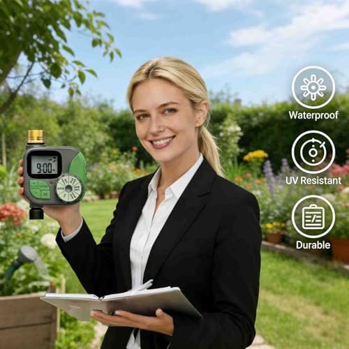Drip Irrigation System for Garden with Water Timer Plug-in Quick Connection Drip Irrigation Kit 5/16“ID and 1/4 Inch Pipe Auto Watering System for Garden Spray, for Greenhouse, Lawn, Potted Plants - Image 4