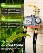 RAINPOINT 2 Zone Sprinkler Timer with Brass Inlet and Outlet - Water Timer for Garden Hose with Rain Delay/Manual Watering/Automatic Irrigation Controller for Yard(Orange) - Image 2