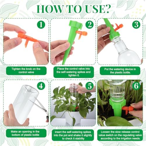 16 Set Plant Watering Devices with Self Spikes and Plastic Bottles, Clear - Image 4