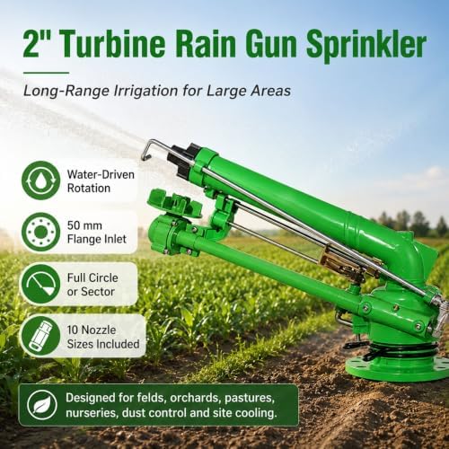 2" Farm Rain Gun with Adjustable Jet Breaker and Nozzle Set - Image 3