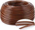Nuanchu 498 ft 1/4" Drip Irrigation Tubing Irrigation Hose Garden Watering Tube Line with 9.8 Inch Emitter Spacing Blank Distribution Tubing Drip Line Watering for Garden Patio Lawn, Brown by Nuanchu