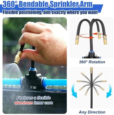 Adjustable Drip Irrigation Kit for Garden Watering, 5/16" Fast-Lock Tubing - Image 2