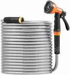 Stainless Steel Garden Hose 150ft Metal Hose Lightweight No Kink by Unknown
