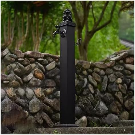 Floor Mounted Faucet Outdoor Water Pipe Vertical Fountain Irrigation Column,304 Stainless Steel Vertical Garden Water Column, Outdoor Independent Water Pipe with Locking All Copper Faucet, 1 by Unknown