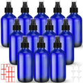 Norme 12 Pcs 8 oz Glass Spray Bottles, Funnels and Labels, Blue, Stylish by Norme