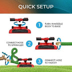 Joeys Garden Rotating Lawn Sprinkler for Yard & Kids, 360° Coverage, Red - Image 3