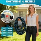 50FT Garden Hose, Non-Expandable Flexible Fabric Water Hose with 10-Function Spray Nozzle, Kink-Free & Lightweight Yard Hose with 3/4" Solid Brass Connectors for Lawn, Outdoor, RV & Marine Use - Image 2
