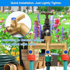 Brass Garden Hose Splitter, 3 Way Hose Splitter, Outdoor Hose Splitter, GHT 3/4 in. Female Inlet and 3 Way 3/4 in. Male Outlet for Regulating and Shutting Off Water Flow - Image 3