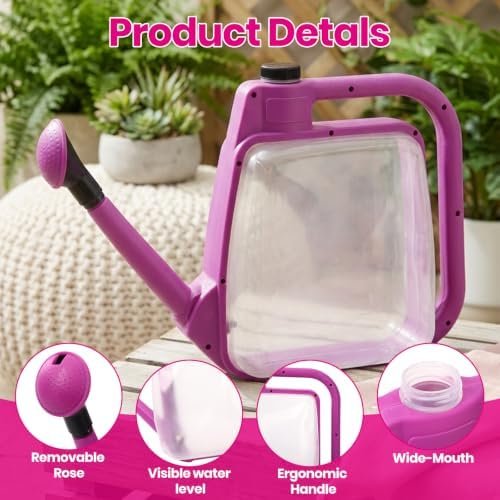 1.59 Gallon Purple Clear Plastic Foldable Garden Watering Can - Image 3